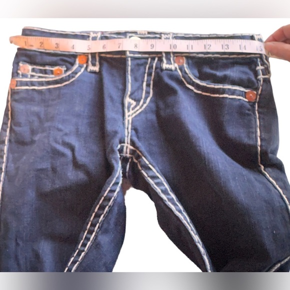Size 27 True Religion Johnny super T T dark blue/white contrast stitching. EUC - Picture 10 of 16